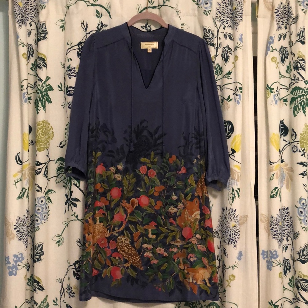 Anthropologie silk tunic dress
